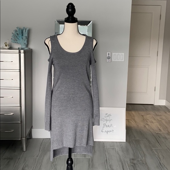 Soft Cold-Shoulder Knit High-Low Dress, Small - Picture 2 of 5